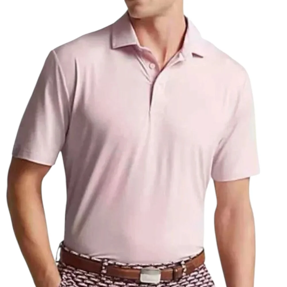 RLX Ralph Lauren Men's Golf Performance Polo Shirt Light Pink Dri‎ Fit Sport L